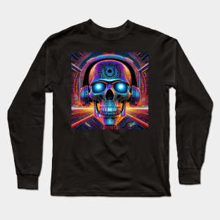 Groovy Cyber Skulls – Trippy Vibes 50 Long Sleeve T-Shirt